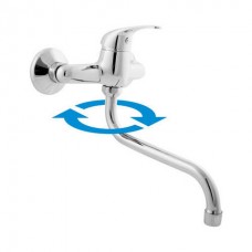 Sazava смеситель кухонный на стену с поворотным носом, хром