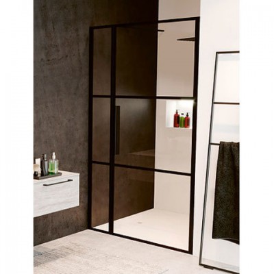 Стеклянная душевая дверь Riho Grid GB104 110x200 с фиксированной частью XL