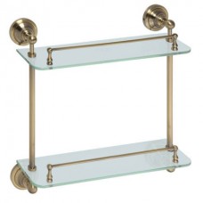 RETRO 2 полка навесная 2-х ярусная, хром/золото