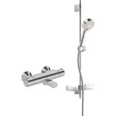 Термостат для ванны Oras Nova настенный, с душевым гарнитуром Apollo Термостат для ванны Oras Nova настенный, с душевым гарнитуром Apollo