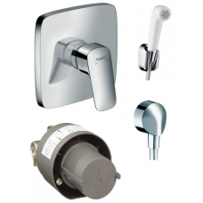 Смеситель скрытого монтажа для биде с гигиеническим душем Hansgrohe Set Logis G Смеситель скрытого монтажа для биде с гигиеническим душем Hansgrohe Set Logis G